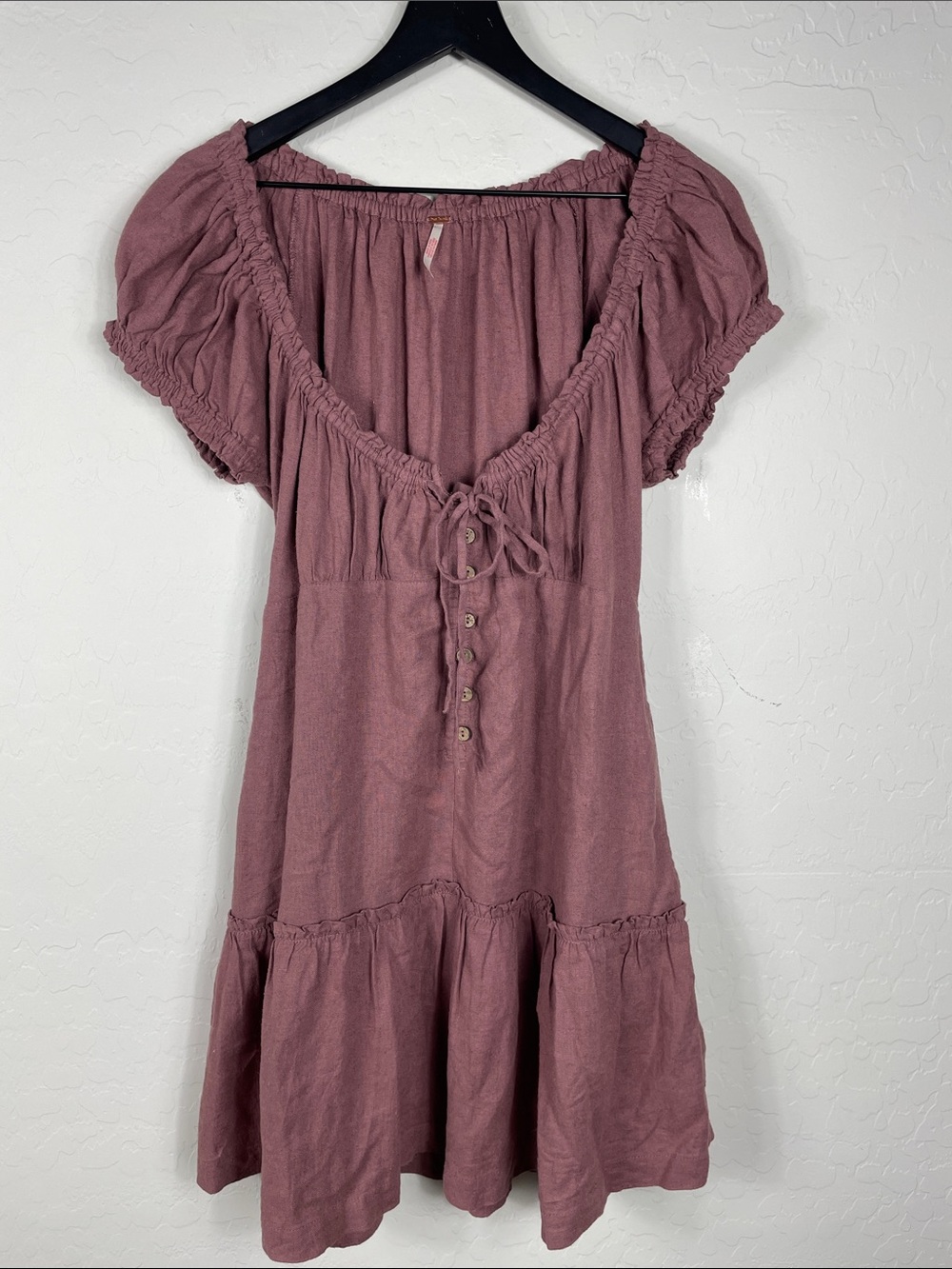 Free People Brown/Tan Medium Mini Dress Boho Size Large